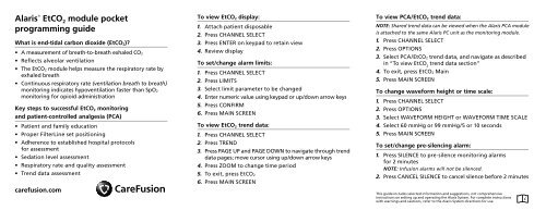 Alaris® EtCO2 module pocket programming guide - CareFusion