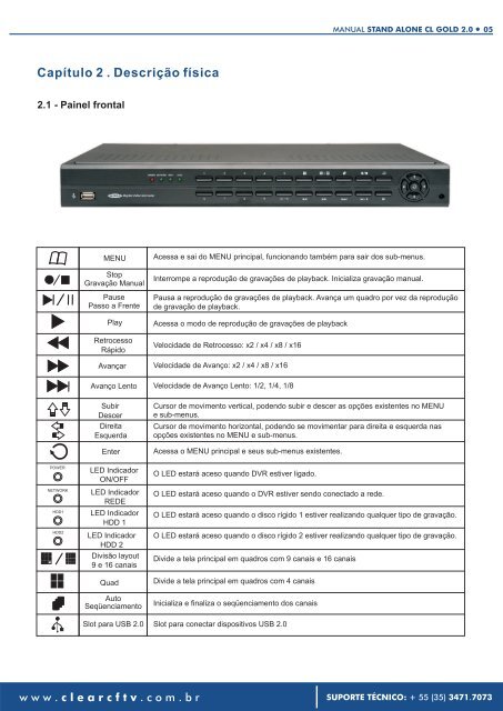 MANUAL DO USUÁRIO - CLEAR CFTV – Soluções Integradas para ...