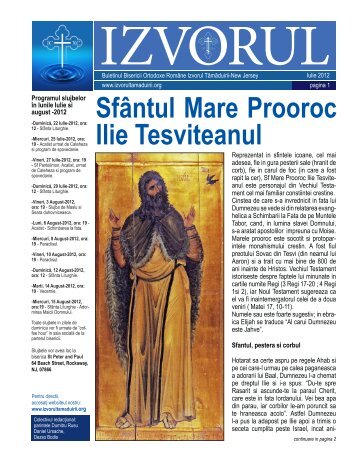 Sfântul Mare Prooroc Ilie Tesviteanul - Biserica Ortodoxa Romana ...