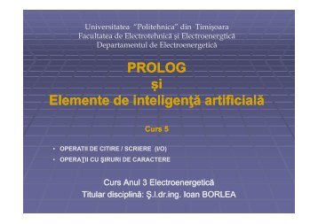 Exemplu - Facultatea de Electrotehnică şi Electroenergetică