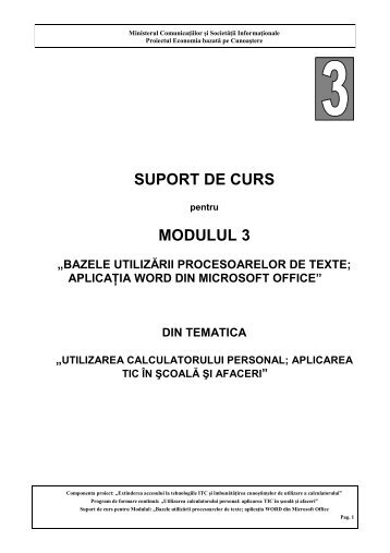 Suport de curs Microsoft Word 2007 - eComunitate