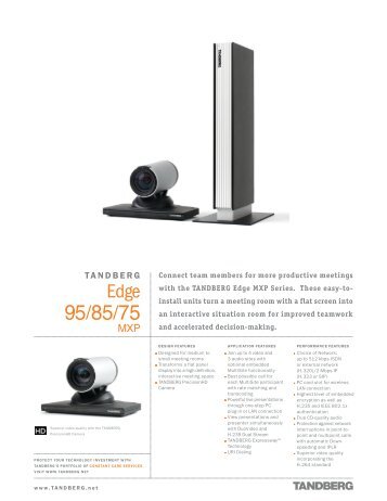 (Tandberg) Edge 75/85/95 MXP - Videoconferencia