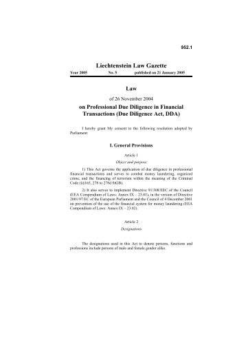 Liechtenstein Law Gazette