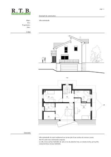 Descriptif de construction Objet : Villa individuelle Lieu ... - RTB
