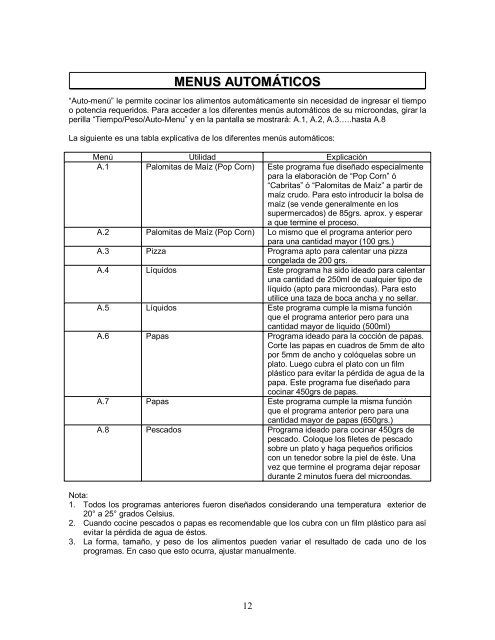 MANUAL MICROONDAS TH-MO17 - Thomas