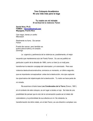 Tu rostro en mi mirada: El ser/dual de la violencia