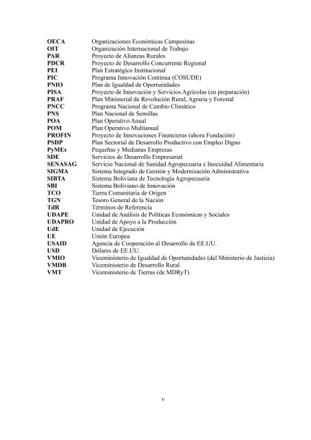 apoyo al sector agropecuario y de producción, 2010-14 bolivia