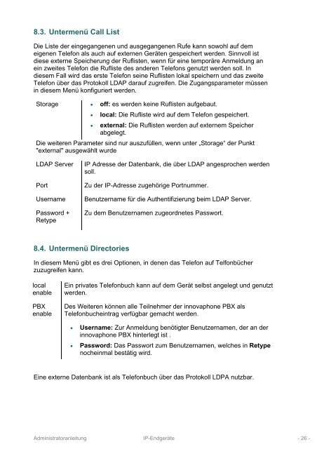 Administrationsanleitung innovaphone PBX Endgeräte - ECMSvario