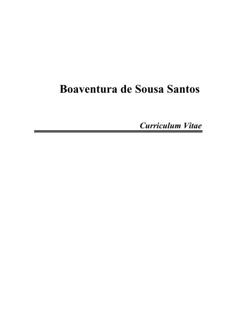 CV (última versão inglês) - Boaventura de Sousa Santos