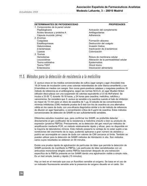 11. Técnicas para la detección de Staphylococcus aureus ... - PNCQ