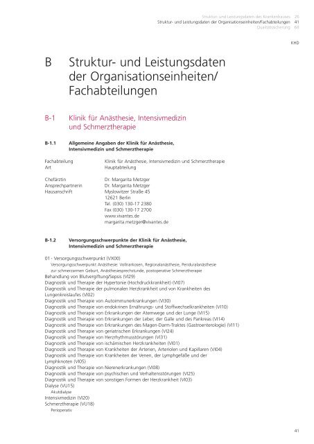 Strukturierter Qualitätsbericht 2010 Vivantes Klinikum Hellersdorf