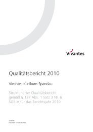 Strukturierter Qualitätsbericht 2010 Vivantes Klinikum Spandau