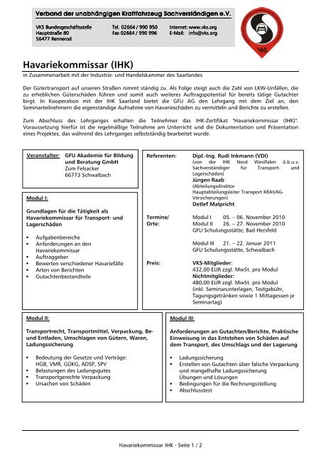 Havariekommissar Ihk Verband Der Unabhangigen