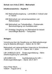 Schule von A bis Z 2012 â Mehrarbeit Inhaltsverzeichnis ... - VLBS