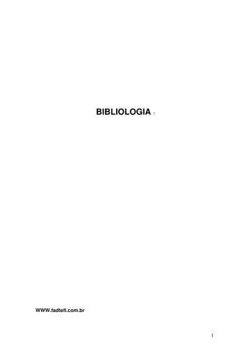 BIBLIOLOGIA 1 - Faculdade de Teologia Filadelfia