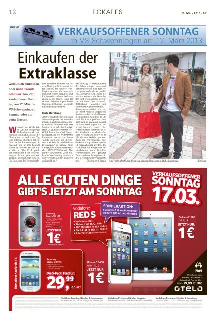 Ausgabe vom 13.03.2013 - Gemeinde VÃ¶hrenbach