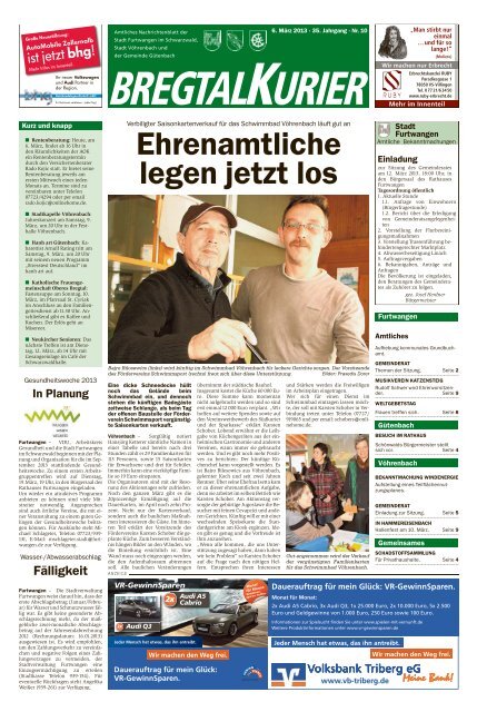Ausgabe vom 06.03.2013 - Gemeinde VÃ¶hrenbach