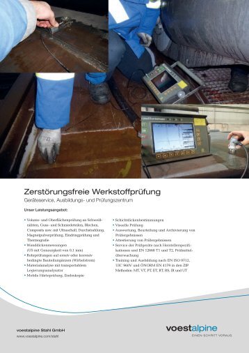 Zerstörungsfreie Werkstoffprüfung - voestalpine