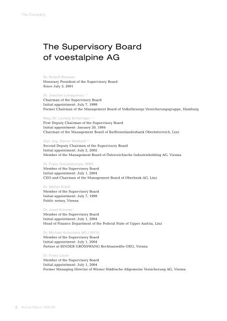 Annual Report 2005/06 - voestalpine