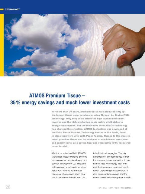 ATMOS Premium Tissue I Energy efficiency â A challenge for ... - Voith