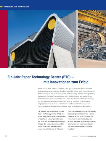 Ein Jahr Paper Technology Center (PTC) â mit Innovationen ... - Voith