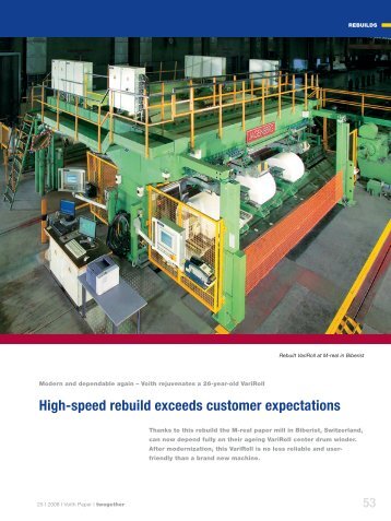 High-speed rebuild exceeds customer expectations - Voith