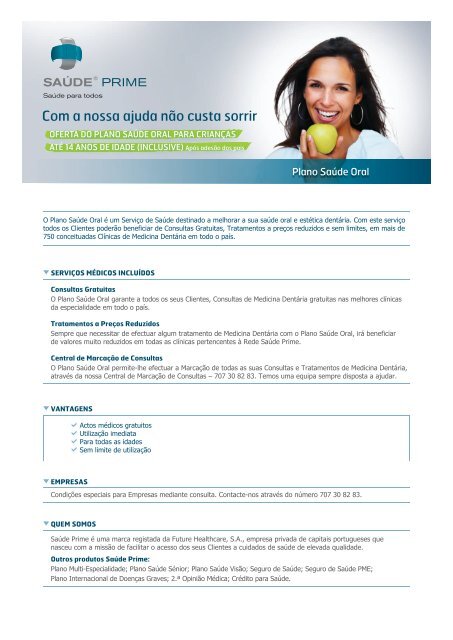 Brochura Plano Saúde Oral - Portugal em 4 Rodas