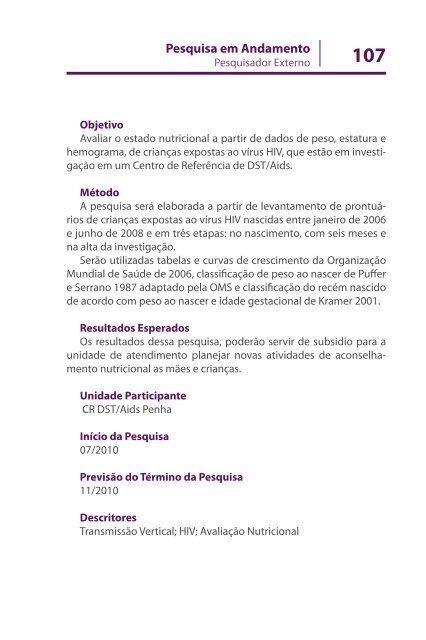 Inventário de Pesquisas e Estudos em DST/AIDS - Programa ...