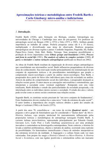 COELHO, Claudio M. Aproximações Teóricas e Metodológicas entre