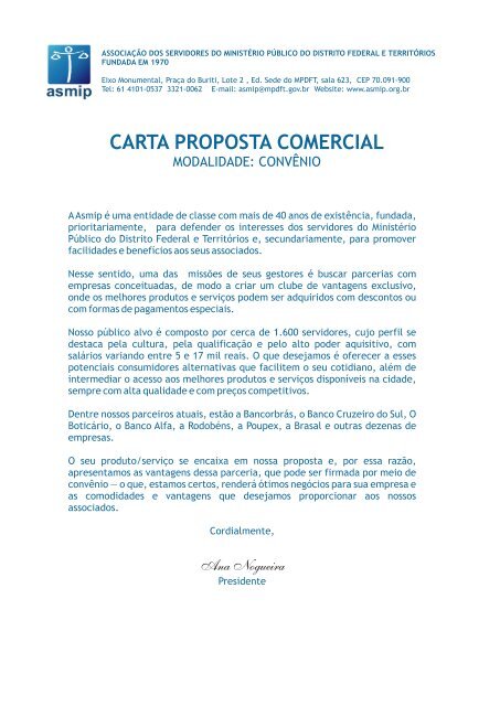 carta proposta comercial - convenio.cdr - Asmip