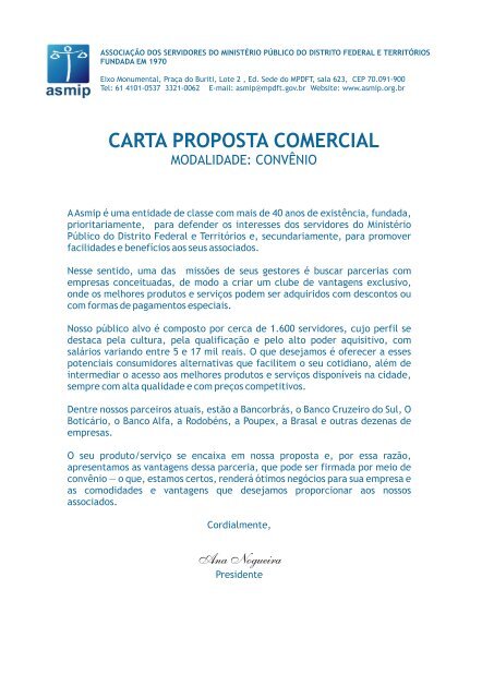 Carta De Apresentação De Empresa Para Parceria