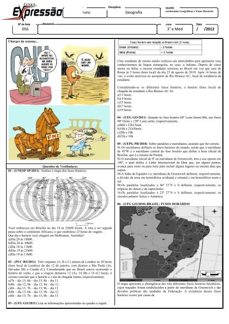 Bruno 056 Bruno Geografia / /2012 3° e Med - Colégio Expressão