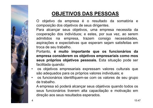 OBJETIVOS E DESAFIOS EMPRESARIAIS - Prof. Roberto César