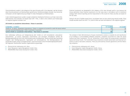 Jahresabschluss der Investkredit-Gruppe 2008 ... - Volksbank AG