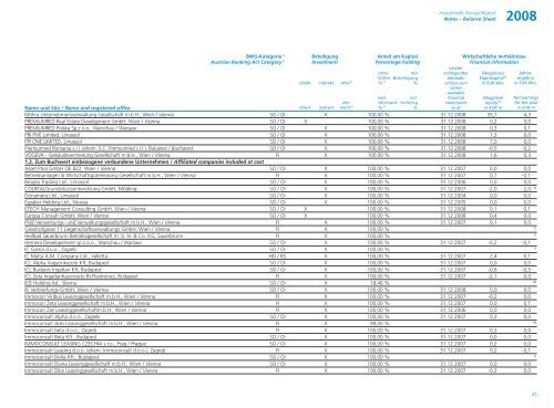 Jahresabschluss der Investkredit-Gruppe 2008 ... - Volksbank AG