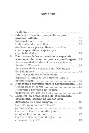 Removendo barreiras para a aprendizagem: educação inclusiva