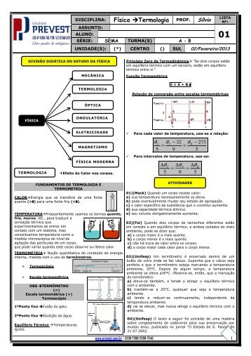 Física →Termologia PROF.