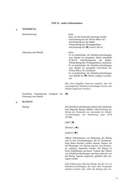 I This document constitutes the base prospectus of ... - Volksbank AG