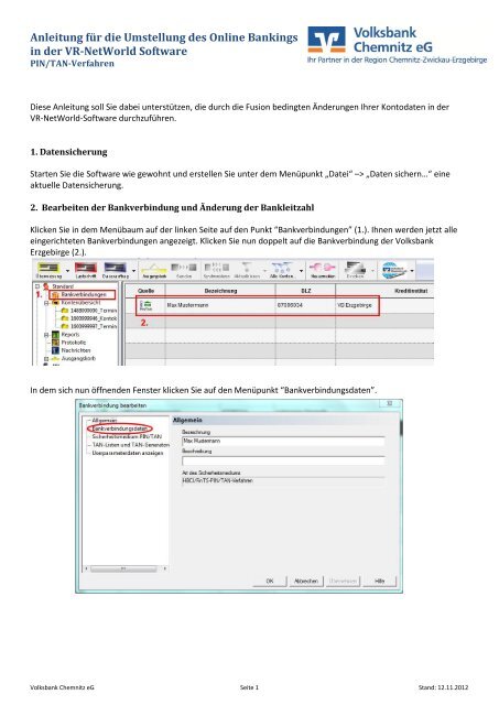 Anleitung für Nutzer der VR-NetWorld-Software mit - Volksbank ...