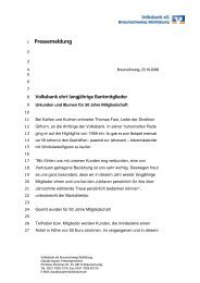 Pressemeldung - Volksbank eG Braunschweig Wolfsburg