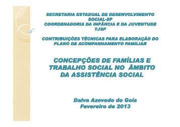 Monitoramento/avaliação do trabalho social com famílias
