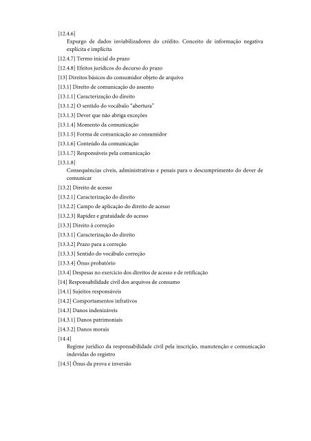 índice geral índice sistemático do código de defesa do consumidor