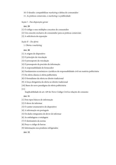 índice geral índice sistemático do código de defesa do consumidor