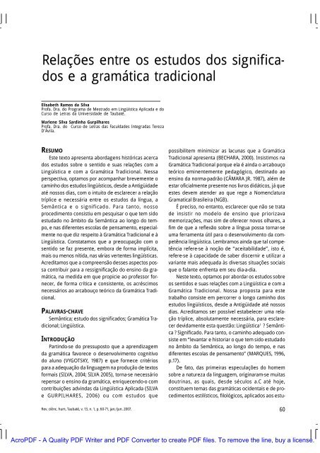 Estudo Da Sintaxe, PDF, Assunto (gramática)