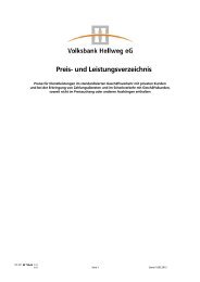 Preis- und Leistungsverzeichnis - Volksbank Hellweg eG