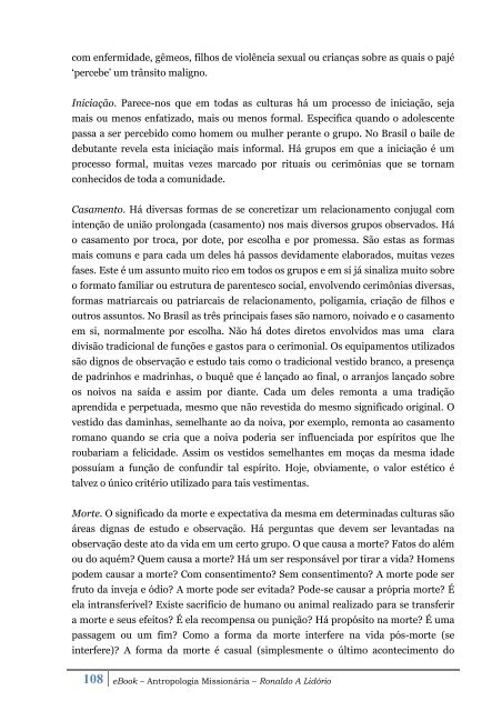 eBook - Antropologia Missionária - Ronaldo Lidorio - Juvep