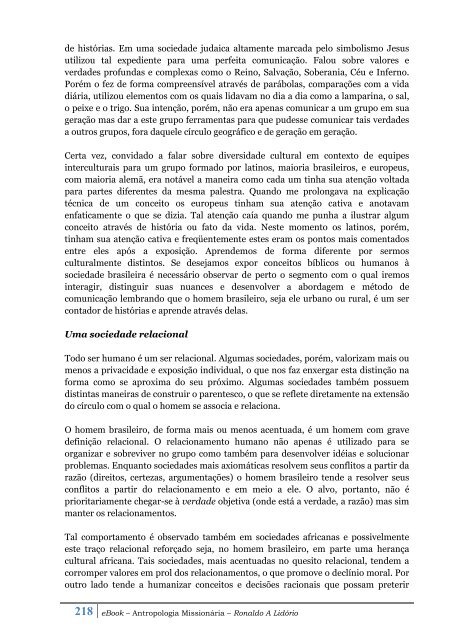 eBook - Antropologia Missionária - Ronaldo Lidorio - Juvep