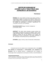 Gestão de unidades de conservação e território