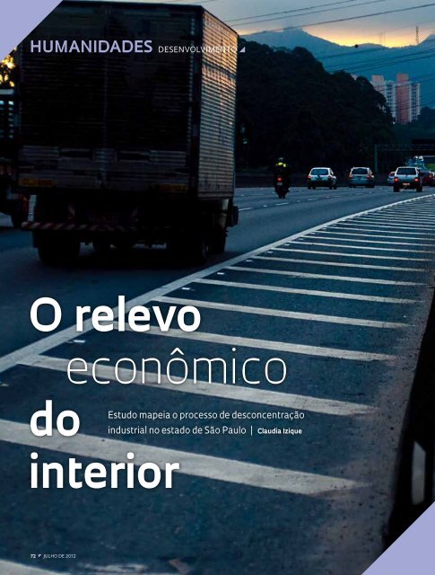 O relevo econômico do interior - Revista Pesquisa FAPESP