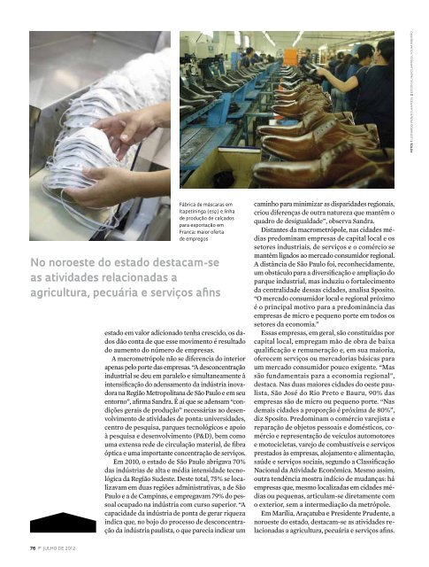 O relevo econômico do interior - Revista Pesquisa FAPESP